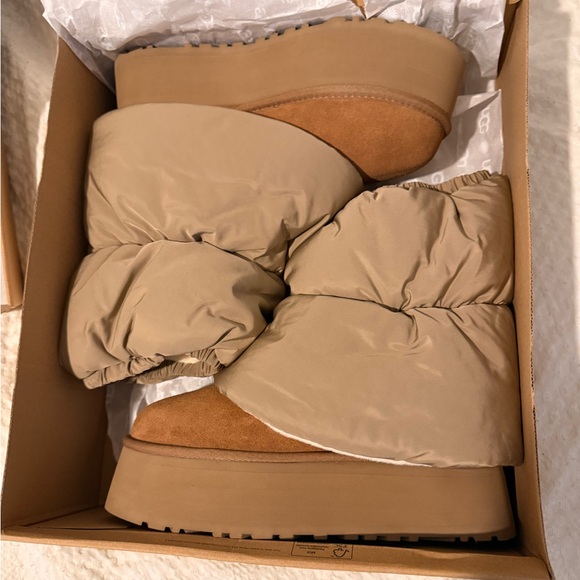 UGG Classic Mini Dipper Puffer Boots - Amphora Chestnut - Picture 3 of 8